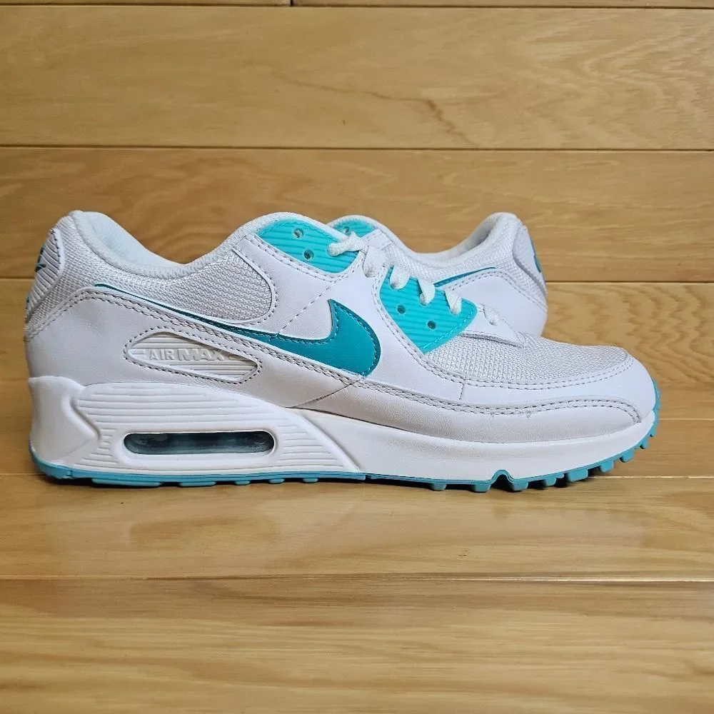 Nike Air Max 90 White Hyper Jade Black Size 8.5 Mens Shoe CT1028-102